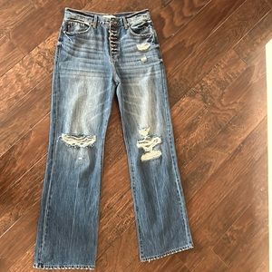 Kancan Medium Wash High Rise Distressed Denim Jeans